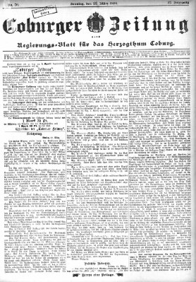 Coburger Zeitung Sonntag 22. März 1896