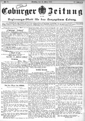 Coburger Zeitung Dienstag 24. März 1896