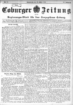 Coburger Zeitung Samstag 28. März 1896