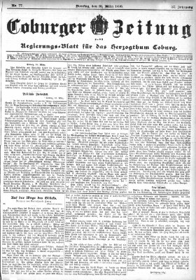 Coburger Zeitung Dienstag 31. März 1896