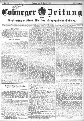 Coburger Zeitung Freitag 3. April 1896