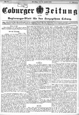 Coburger Zeitung Dienstag 14. April 1896