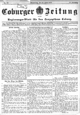Coburger Zeitung Donnerstag 16. April 1896