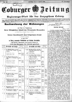 Coburger Zeitung Freitag 17. April 1896