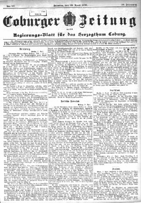 Coburger Zeitung Sonntag 19. April 1896