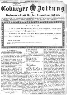 Coburger Zeitung Dienstag 21. April 1896