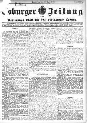 Coburger Zeitung Donnerstag 30. April 1896