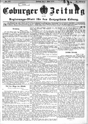 Coburger Zeitung Freitag 1. Mai 1896