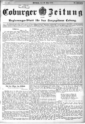 Coburger Zeitung Mittwoch 20. Mai 1896