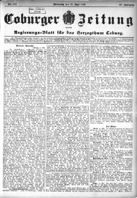 Coburger Zeitung Mittwoch 27. Mai 1896