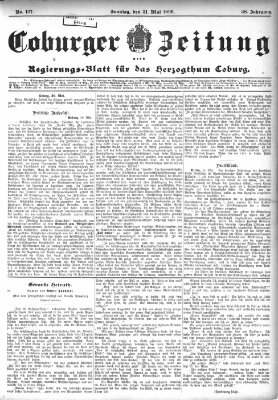 Coburger Zeitung Sonntag 31. Mai 1896