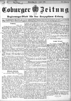 Coburger Zeitung Donnerstag 4. Juni 1896