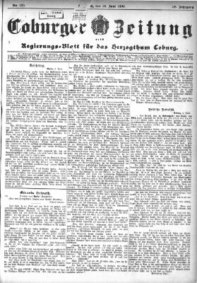 Coburger Zeitung Mittwoch 10. Juni 1896