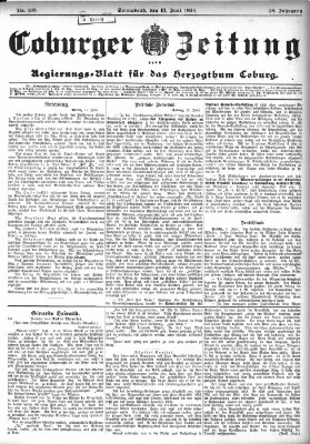 Coburger Zeitung Samstag 13. Juni 1896