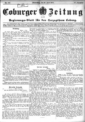 Coburger Zeitung Donnerstag 18. Juni 1896