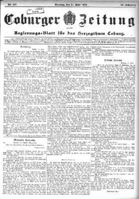 Coburger Zeitung Sonntag 21. Juni 1896