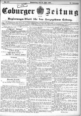 Coburger Zeitung Donnerstag 25. Juni 1896