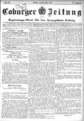 Coburger Zeitung Freitag 26. Juni 1896