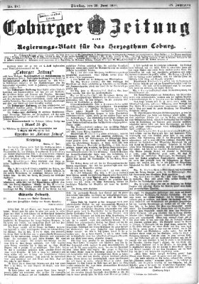 Coburger Zeitung Dienstag 30. Juni 1896