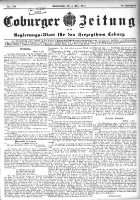 Coburger Zeitung Samstag 4. Juli 1896