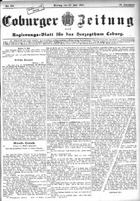 Coburger Zeitung Freitag 10. Juli 1896