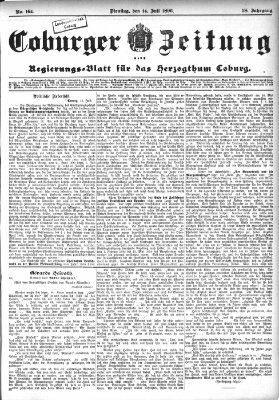 Coburger Zeitung Dienstag 14. Juli 1896