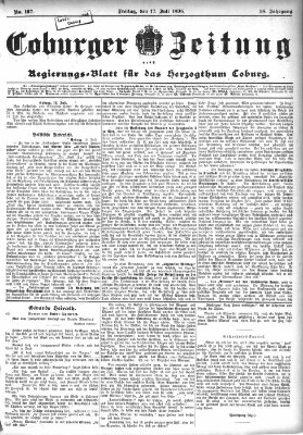 Coburger Zeitung Freitag 17. Juli 1896