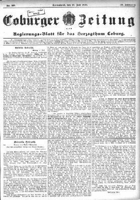 Coburger Zeitung Samstag 18. Juli 1896