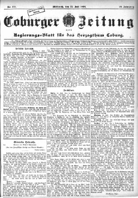 Coburger Zeitung Mittwoch 22. Juli 1896