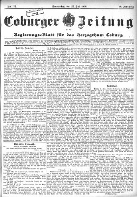 Coburger Zeitung Donnerstag 23. Juli 1896