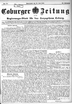 Coburger Zeitung Samstag 25. Juli 1896