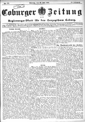 Coburger Zeitung Sonntag 26. Juli 1896