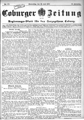 Coburger Zeitung Donnerstag 30. Juli 1896