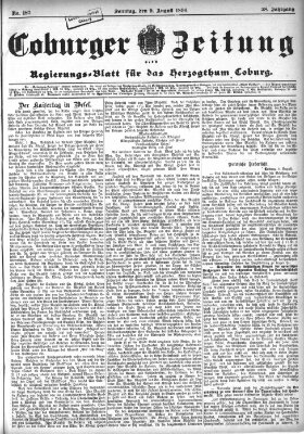 Coburger Zeitung Sonntag 9. August 1896