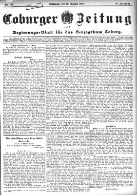 Coburger Zeitung Mittwoch 12. August 1896