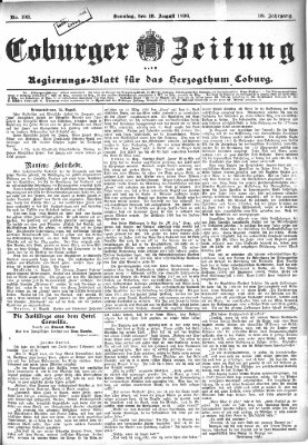 Coburger Zeitung Sonntag 16. August 1896