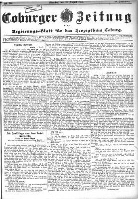 Coburger Zeitung Dienstag 18. August 1896