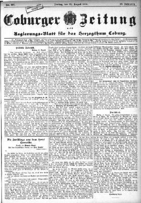 Coburger Zeitung Freitag 21. August 1896