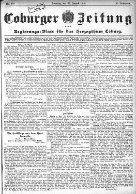 Coburger Zeitung Sunday 23. August 1896
