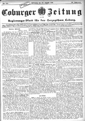 Coburger Zeitung Mittwoch 26. August 1896