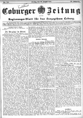 Coburger Zeitung Freitag 28. August 1896