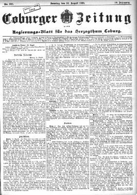 Coburger Zeitung Sonntag 30. August 1896