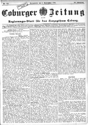 Coburger Zeitung Samstag 5. September 1896