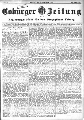 Coburger Zeitung Sonntag 6. September 1896