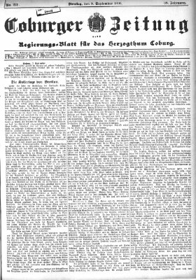 Coburger Zeitung Dienstag 8. September 1896