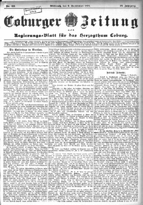 Coburger Zeitung Mittwoch 9. September 1896