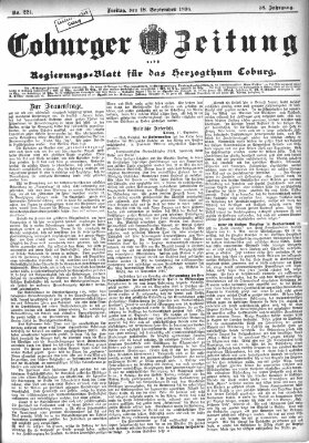 Coburger Zeitung Freitag 18. September 1896