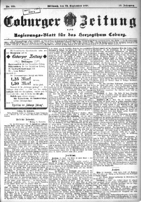 Coburger Zeitung Mittwoch 23. September 1896