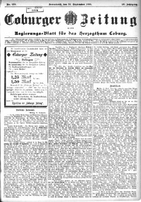 Coburger Zeitung Samstag 26. September 1896