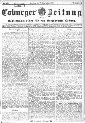 Coburger Zeitung Sonntag 27. September 1896